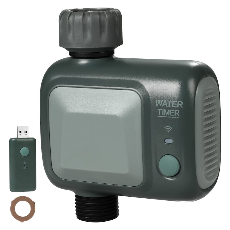 WiFi Sprinkler Timer, Smart Hose Faucet Water Timer with Brass Inlet, APP Control via 2.4Ghz WiFi or Bluetooth, Voice Control - Single Outlet