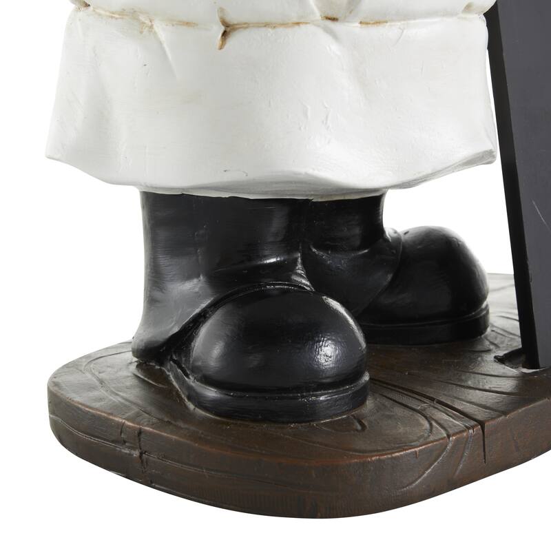 Polystone Chef Decorative Sculpture with Chalkboard - Black - Roche River Decor