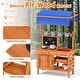 preview thumbnail 7 of 6, Wooden Pretend Play Kitchen with Accessories and Adjustable Height - 30" x 20.5" x 53"