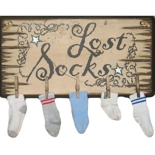 Shop Cowboy Signs Wood Wall Hanging Western Lost Socks White Black