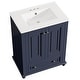 preview thumbnail 35 of 33, 24 Inch Solid Rubberwood Bathroom Vanity with Integrated Ceramic Sink & Soft-Close Hinges - 24"