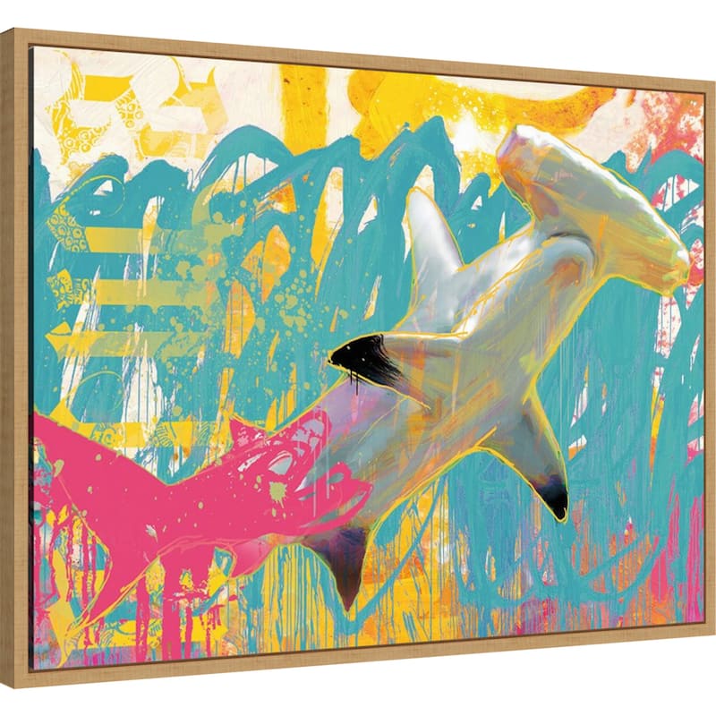 Amanti Art Swim by Porter Hastings Framed Canvas Wall Art Print - Sylvie Maple