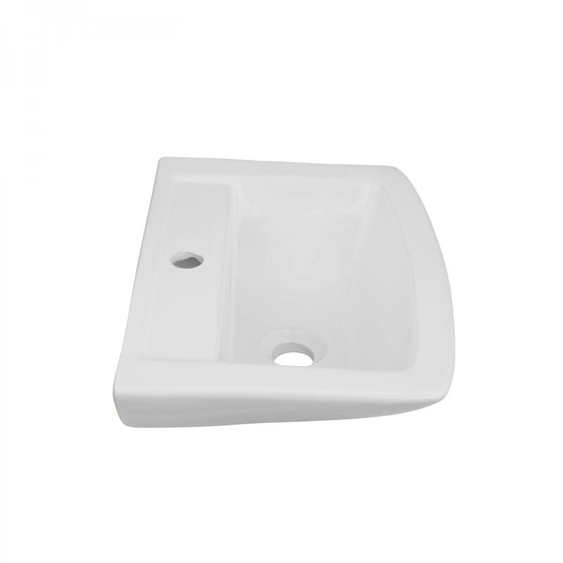 Vega Wall Mount Bathroom Sink 18 in. Small White Ceramic Wall Hung Sink with Single Faucet Hole Renovators Supply