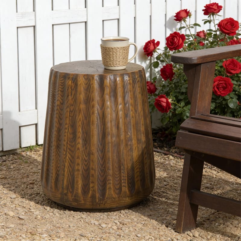 Christopher Knight Home - Redwooda Modern Outdoor MGO Side Table with Tree Stump Design