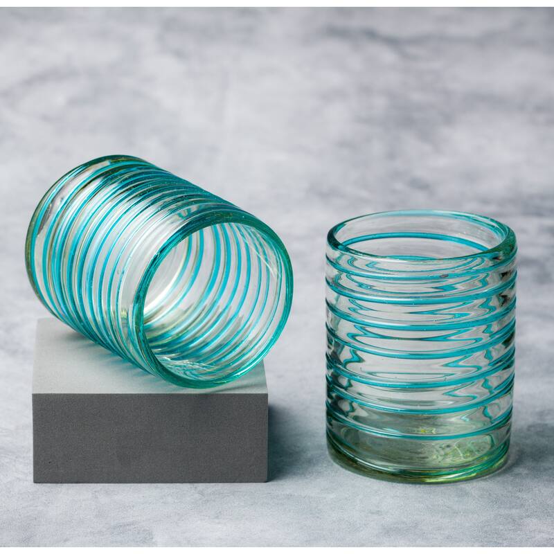 10 Strawberry Street Meridia Handblown Mexican Glassware, Sets of 6