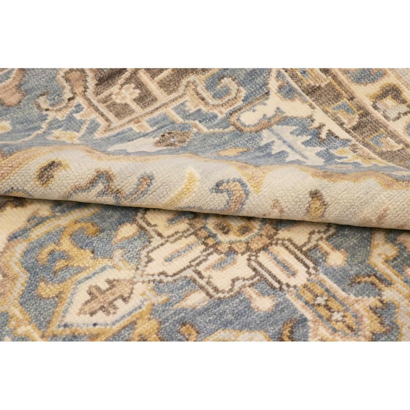Pasargad Home Serapi Hand-Knotted L. Blue Wool Area Rug