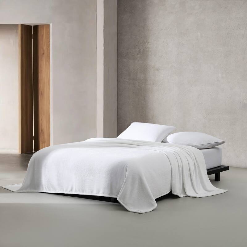 Calvin Klein Plush Solid Reversible Blanket