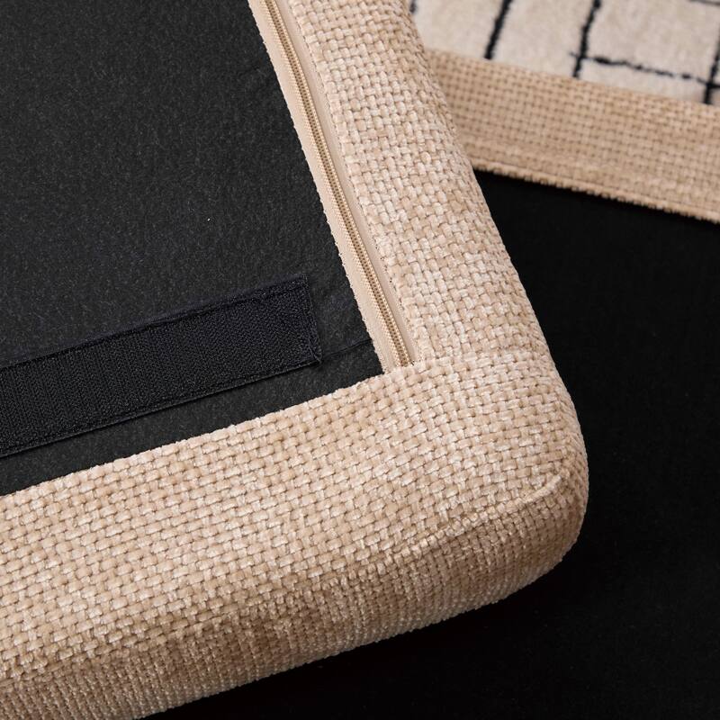 46"W Modern Chenille Storage Ottoman