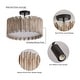 preview thumbnail 9 of 10, 15.5" Farmhouse 3-Light Distressed White Wood Drum Semi-Flush Mount Ceiling Light - 15.5" D x 15.5" W x 10.7" H