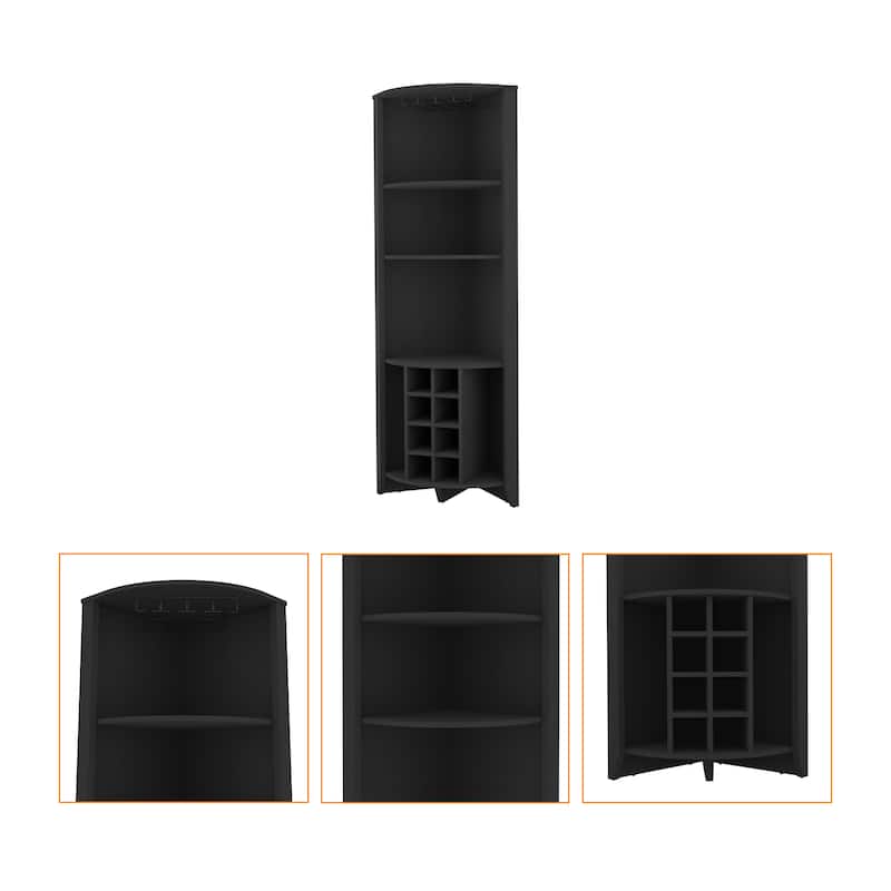 Morgana 8-Bottle 5-Shelf Corner Bar Cabinet