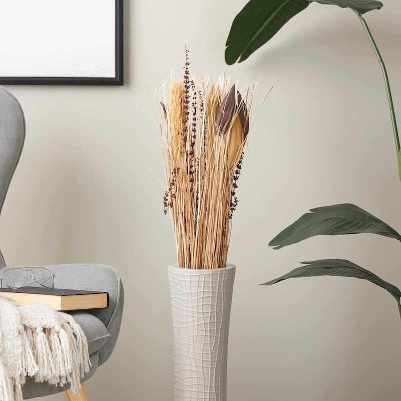 Brown Dried Plant Handmade Tall Branch Bouquet Grass Natural Foliage - Brown - 38"H