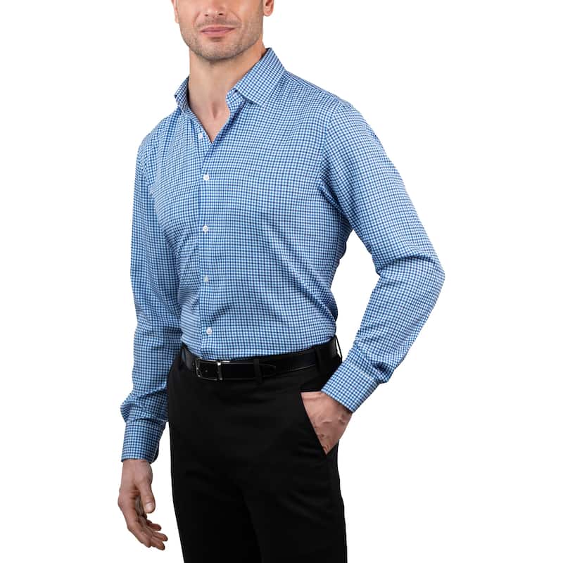 Nautica Men's Wrinkle-Resistant Check Performance Dress Shirt