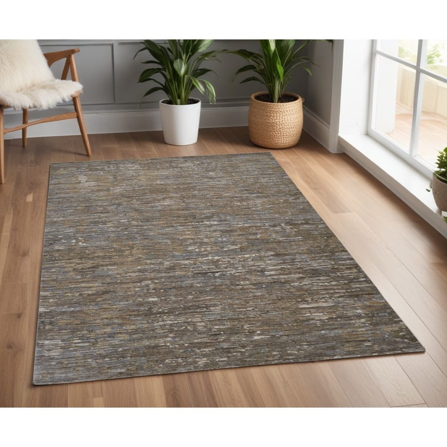 Yeros Abstract Modern Soft Durable Area Rug By HomeRoots - 4' x 6'