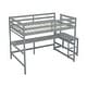 preview thumbnail 4 of 16, Modern Full Size Loft Bed With Built-in Desk and Ladder Platform and Ladders for Bedroom