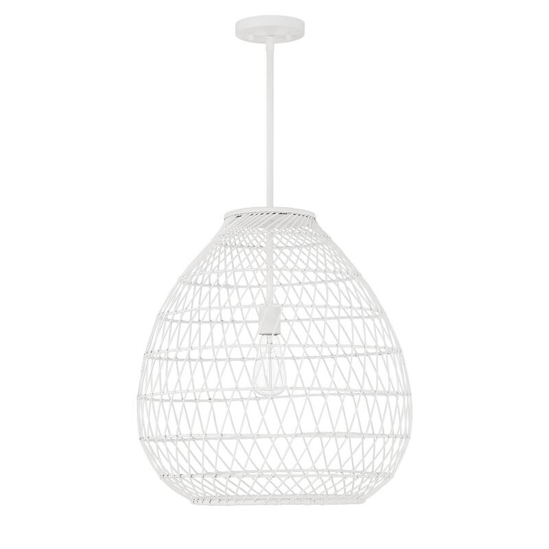 Maya 1-Light Pendant in Bisque White - Bisque White