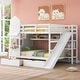 preview thumbnail 1 of 64, Full over Full Size Solid Wood Castle Style Bunk Bed with 2 Drawers 3 Shelves and Slide for Kids, Bedroom Full over Full - White