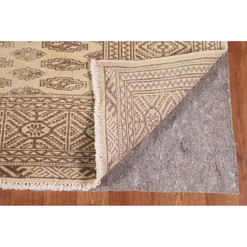 Geometric Turkoman Persian Vintage Area Rug Hand-Knotted Wool Carpet - 6'7"x 9'8"
