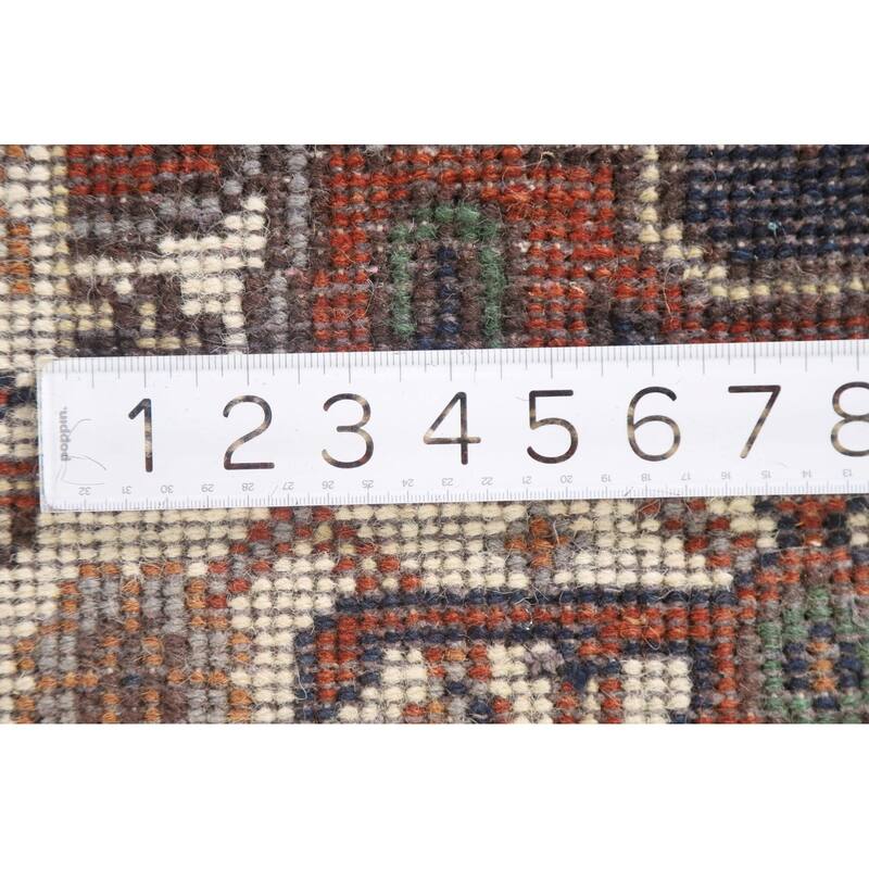 Hand Knotted Oriental 100% Wool Carpet Traditional Medallion Navy Blue & Blues Heriz (serapi) Area Rug - 3' 0'' X 2' 0''