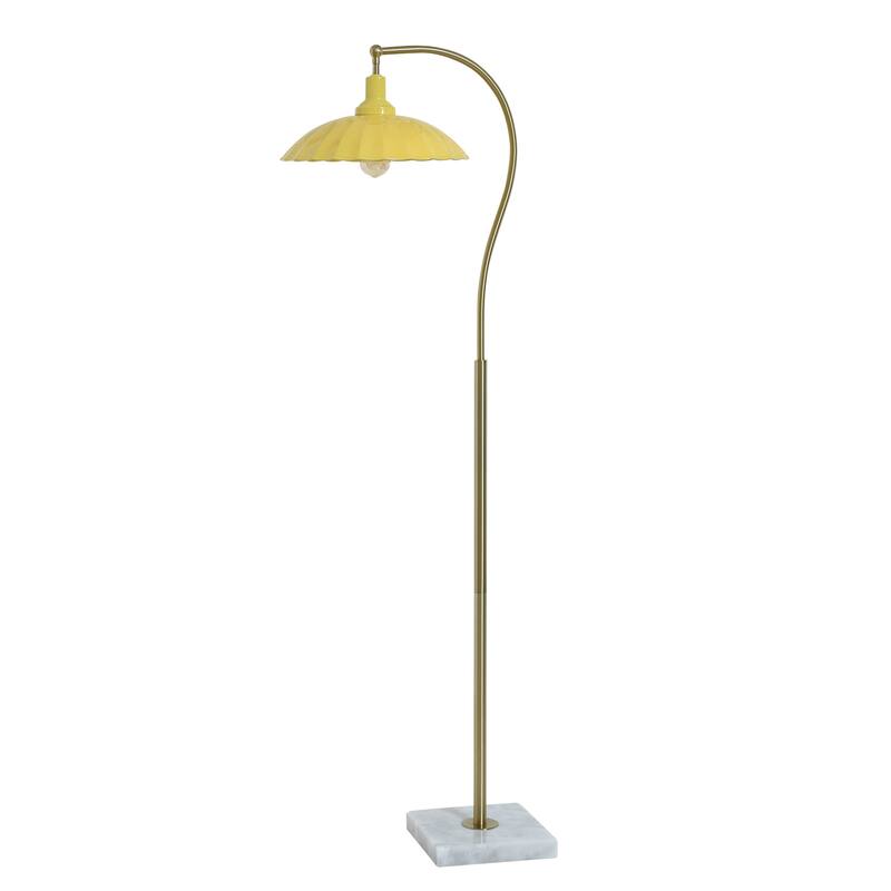 Tamara Day for Stylecraft Penelope Floor Lamp - White Marble & Polished Brass - Glossy
