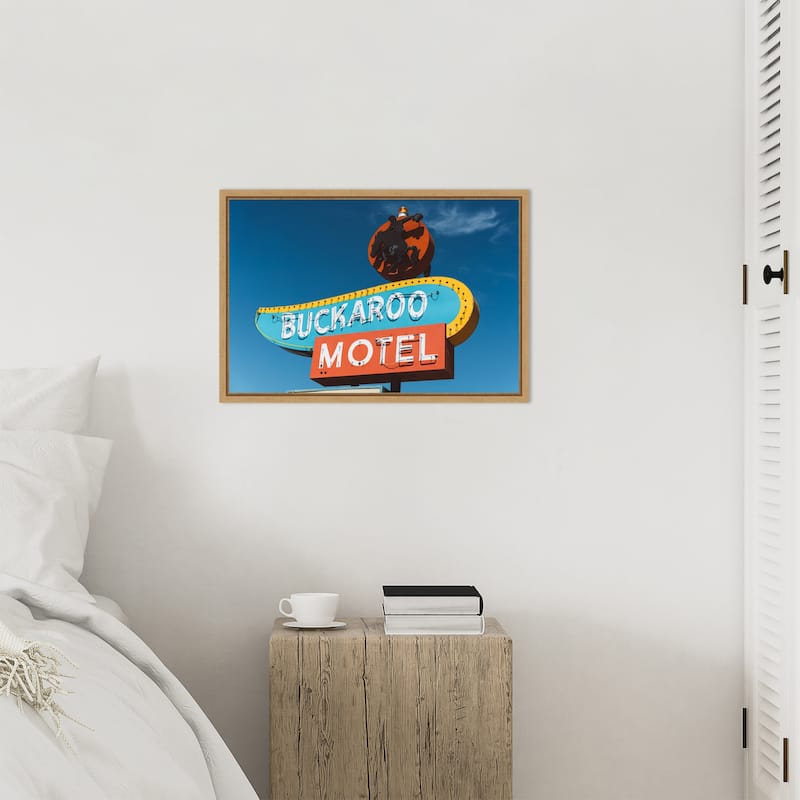 Buckaroo Motel by Bethany Young Framed Canvas Wall Art Print - Sylvie Natural