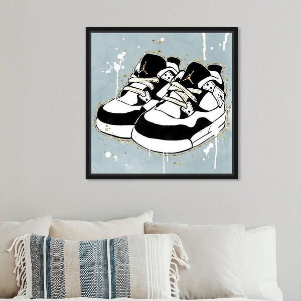 Oliver Gal 'Baby Sneakers' Fashion and Glam Wall Art Framed Canvas
