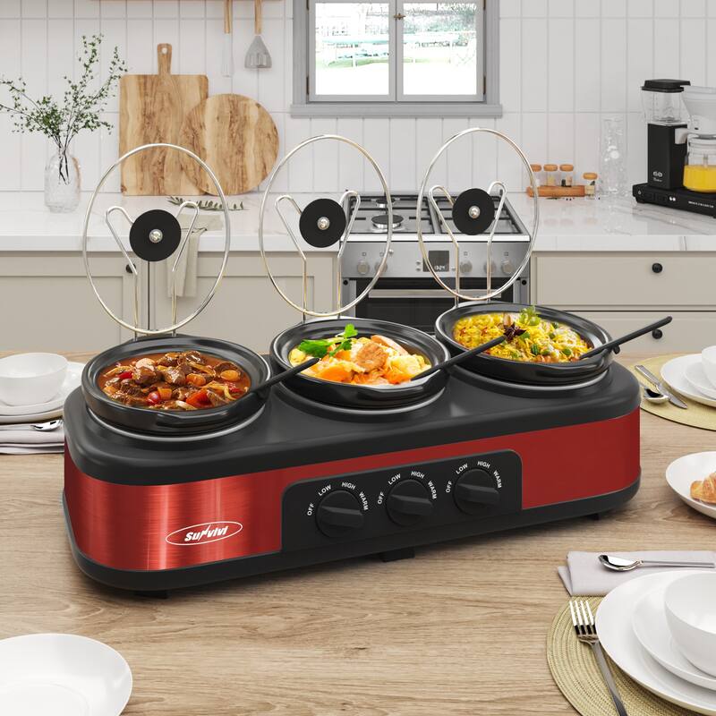 Royalcraft Triple Slow Cooker Stainless Steel