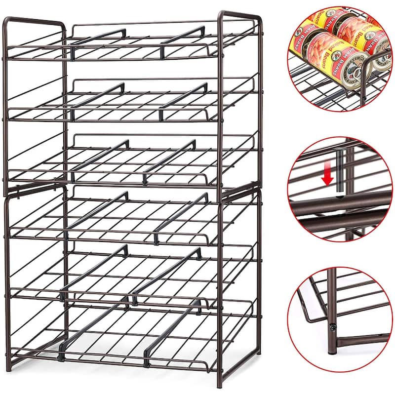 3 Tier Stackable Can Rack Organizer for Kitchen Cabinet Pantry Countertop