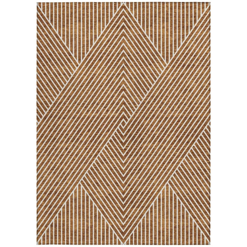 HomeRoots Geometric Transitional Rectangle Outdoor Rug