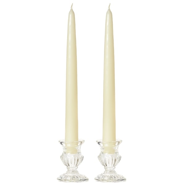 1 Pair Taper Candles Unscented 12 Inch Ivory Tapers .88 in. diameter x 12 in. tall