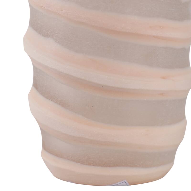 Glass Vase Carved Tall Ribbed Silhouette for Floral Arrangements