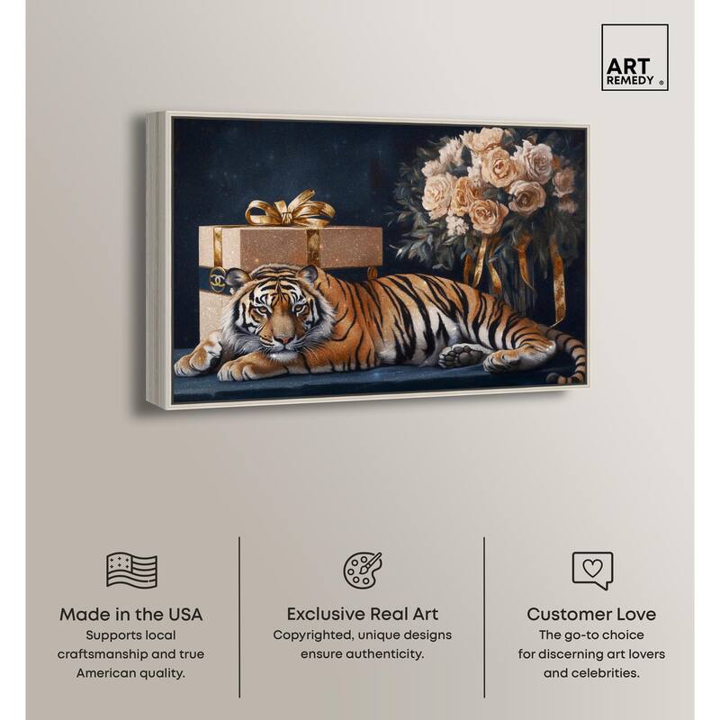 Tiger Glam Gift Boxes Canvas by Art Remedy