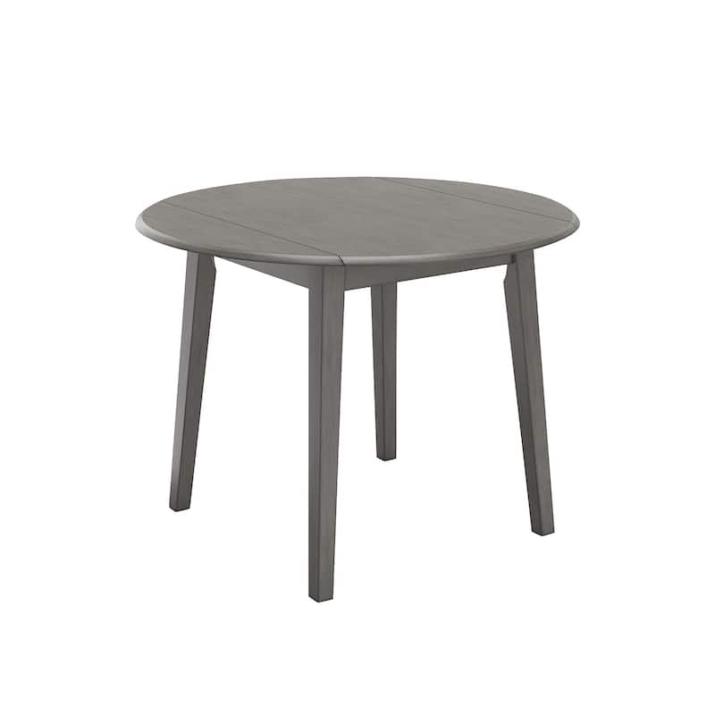 Signature Design by Ashley Shullden Gray Round Drop Leaf Dining Table - 43"W x 43"D x 30"H