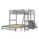 preview thumbnail 7 of 13, Twin over Full Bunk Bed with Built-in Desk and Three Drawers