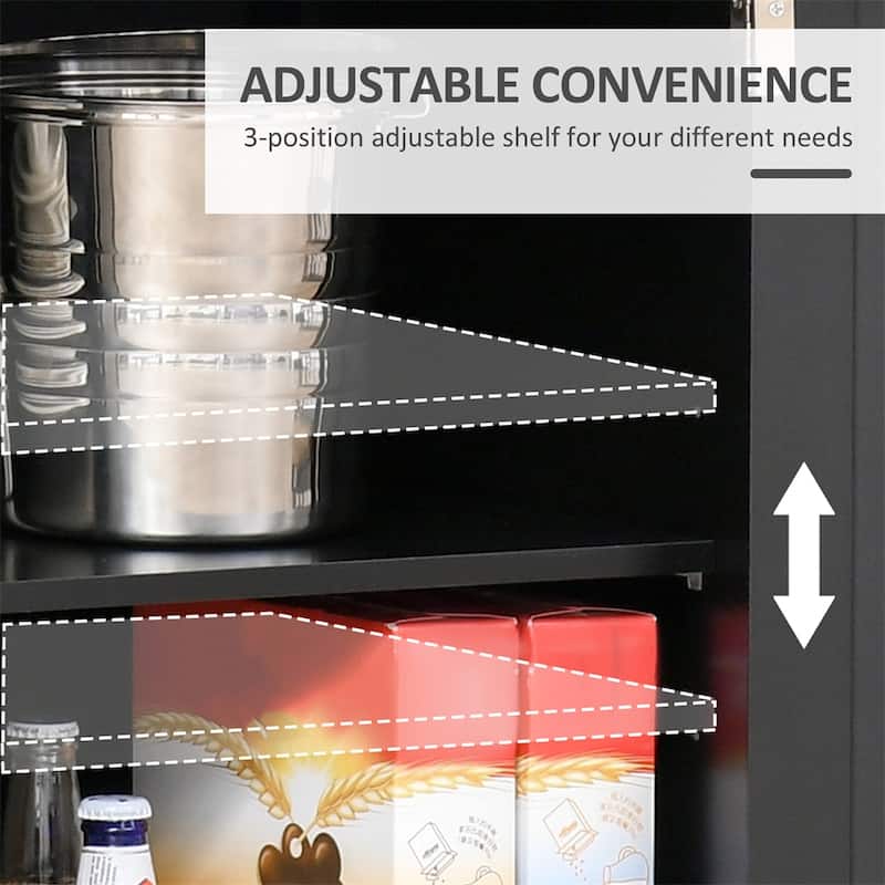 Sideboard with Solid Wood Countertop,Modern Kitchen Storage Cabinet