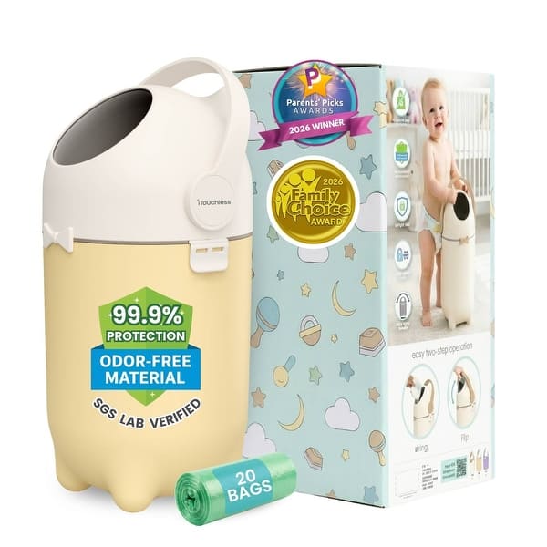 slide 2 of 31, iTouchless Odorless Diaper Pail with 20 Bag Starter Kit