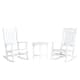 Laguna 3-Piece Weather-Resistant Rocking Chairs with Side Table Set - White