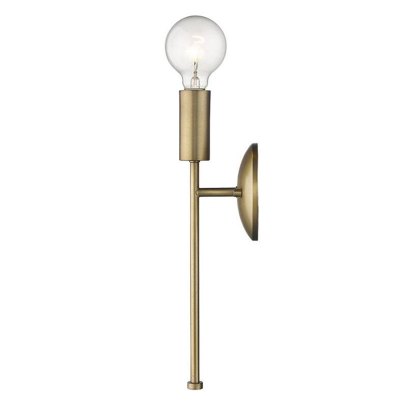 Modern Dull Gold Wall Sconce Light Fixture Flush Mount Metal Lamp for Indoor Accent Lighting - 15" H x 5" W x 4" D