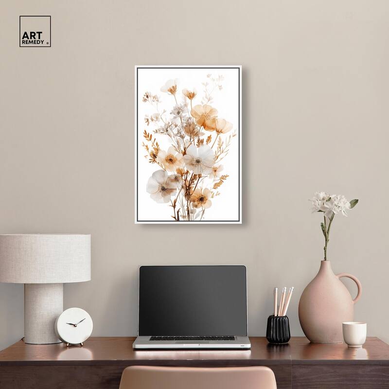 Parchment Petals Canvas by Art Remedy