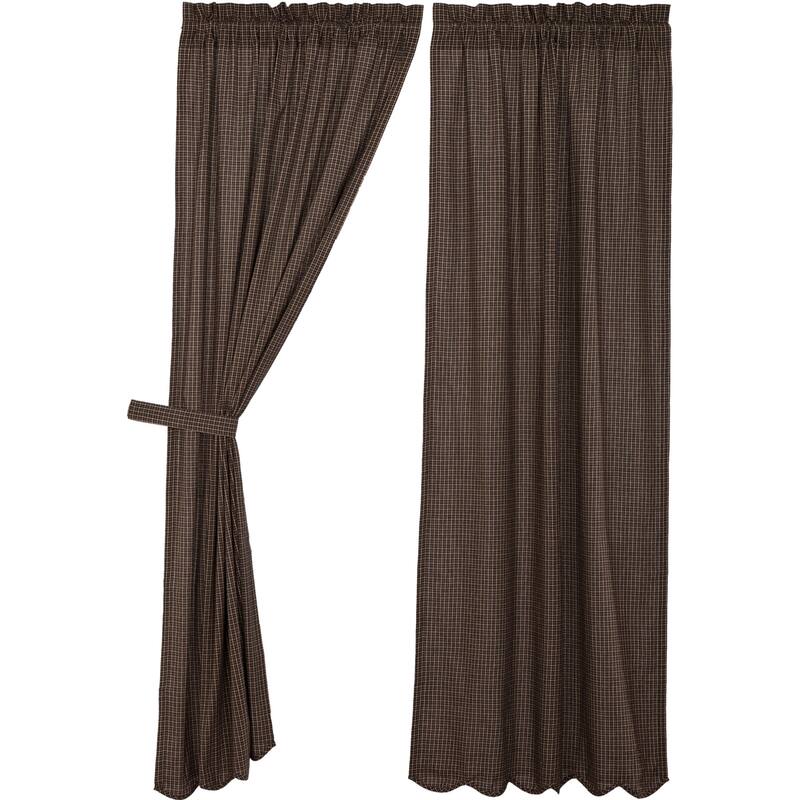 Kettle Grove Plaid Panel Scalloped Set of 2 84x40 - Panel 84x40
