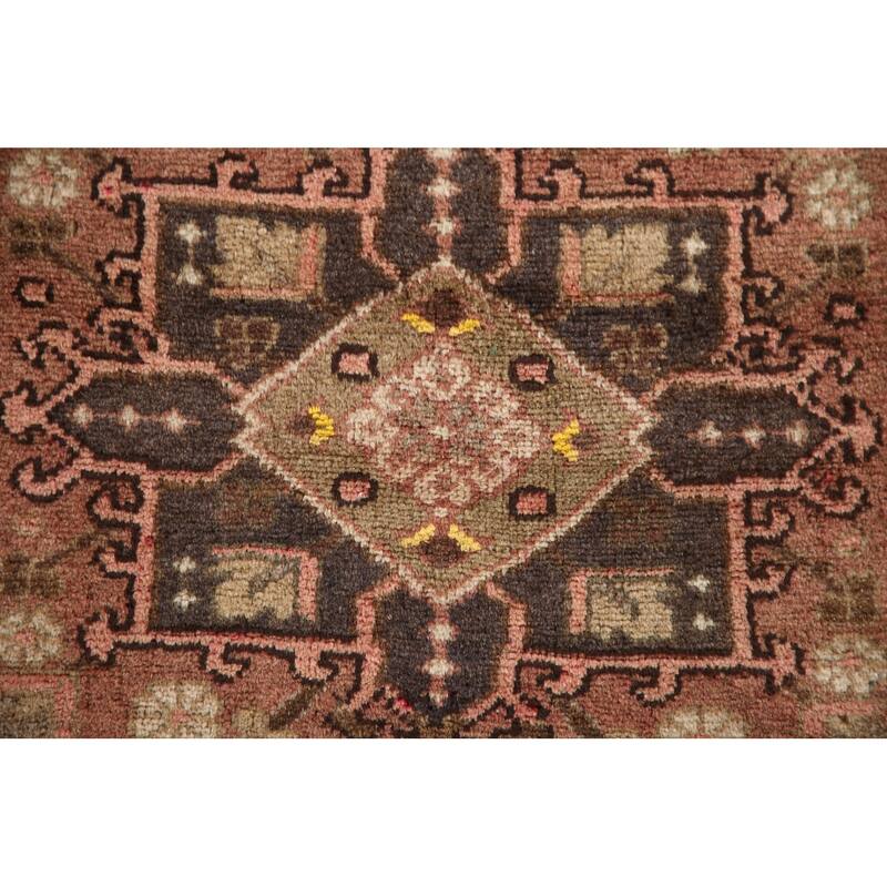 Orange Gharajeh Persian Vintage Runner Rug Handmade Wool Carpet - 1'10"x 7'5"