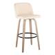 Option Cream Faux Leather/Round Black Footrest