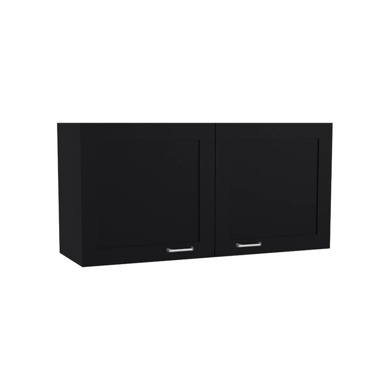 Modern Style Wall Cabinet, 2 Doors with durable Materials, Black Wengue