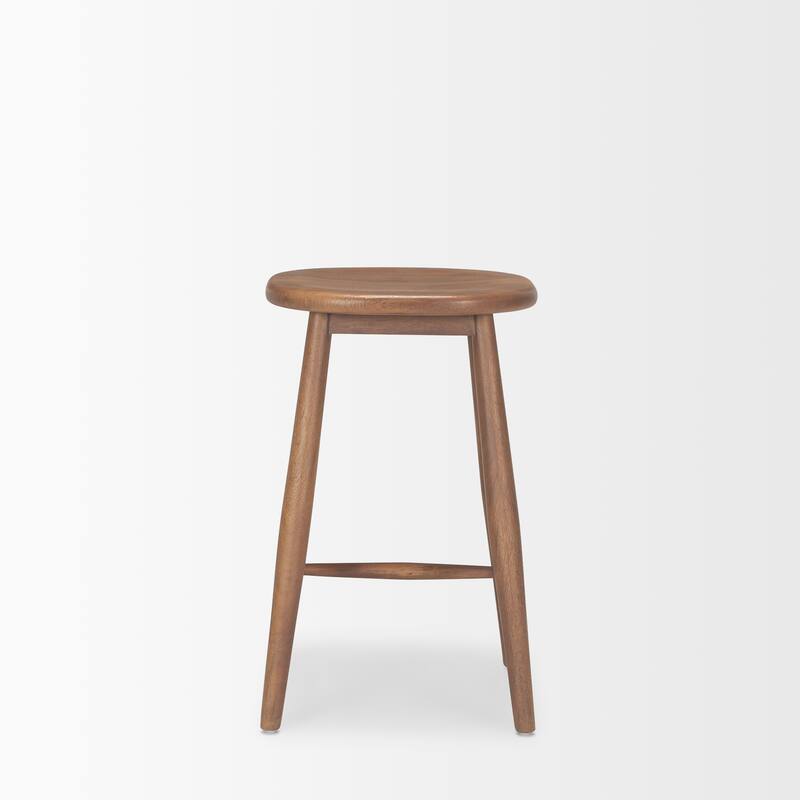 Ernest Medium Brown Wood Counter Stool - 16.5L x 16.5W x 26.0H