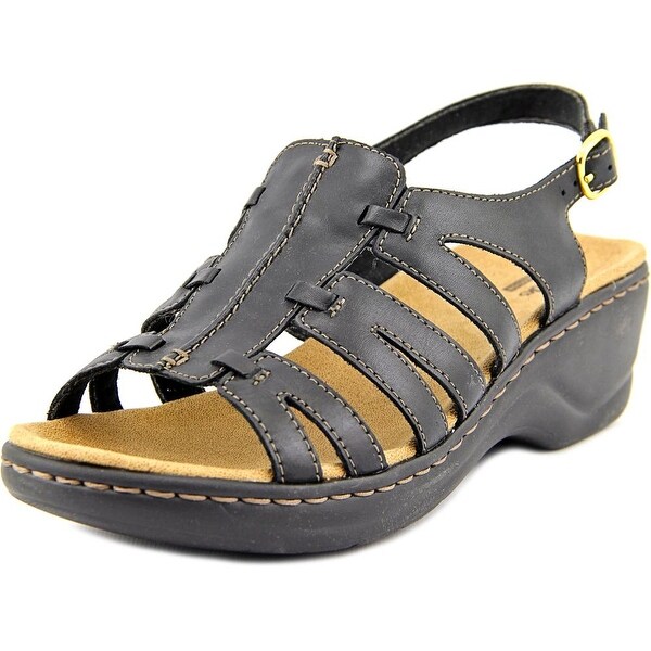 Clarks Narrative Lexi Marigold Q Women W Open-Toe Leather Black Slingback Sandal