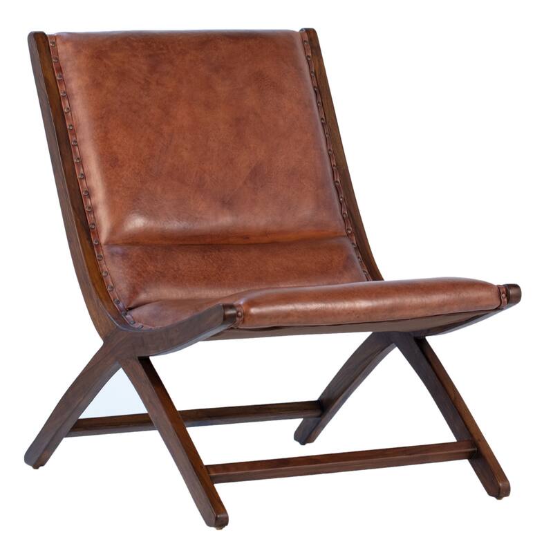 Glade Leather Upholstered Occasional Chair, Brown