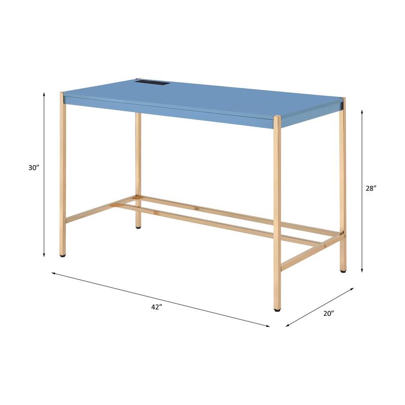 Modern Writing Desk with USB and Durable Construction for Efficient Work - Blue