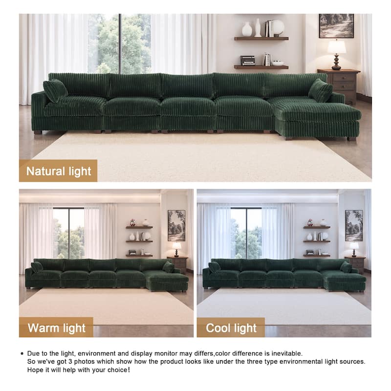 Oversized Plush Modular Sectional Sofa Couch with Ottoman