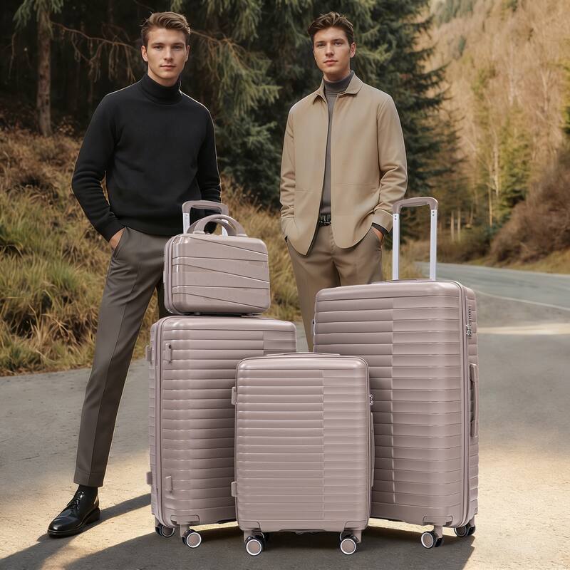 14IN 20IN 24IN 28IN 4 pcs/set in PP Spinner Wheel Luggage, Carry on Suitcase, Iron Pull Rod, Combination Password Lock