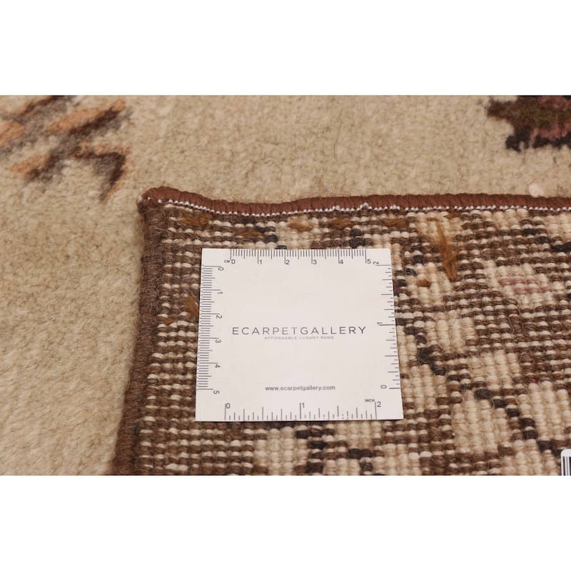 ECARPETGALLERY Hand-knotted Melis Vintage Cream Wool Rug - 3'10 x 7'3