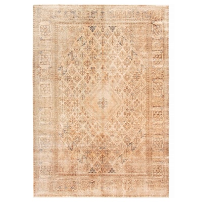 ECARPETGALLERY Hand-knotted Antalya Vintage Beige Wool Rug - 7'3 x 9'11